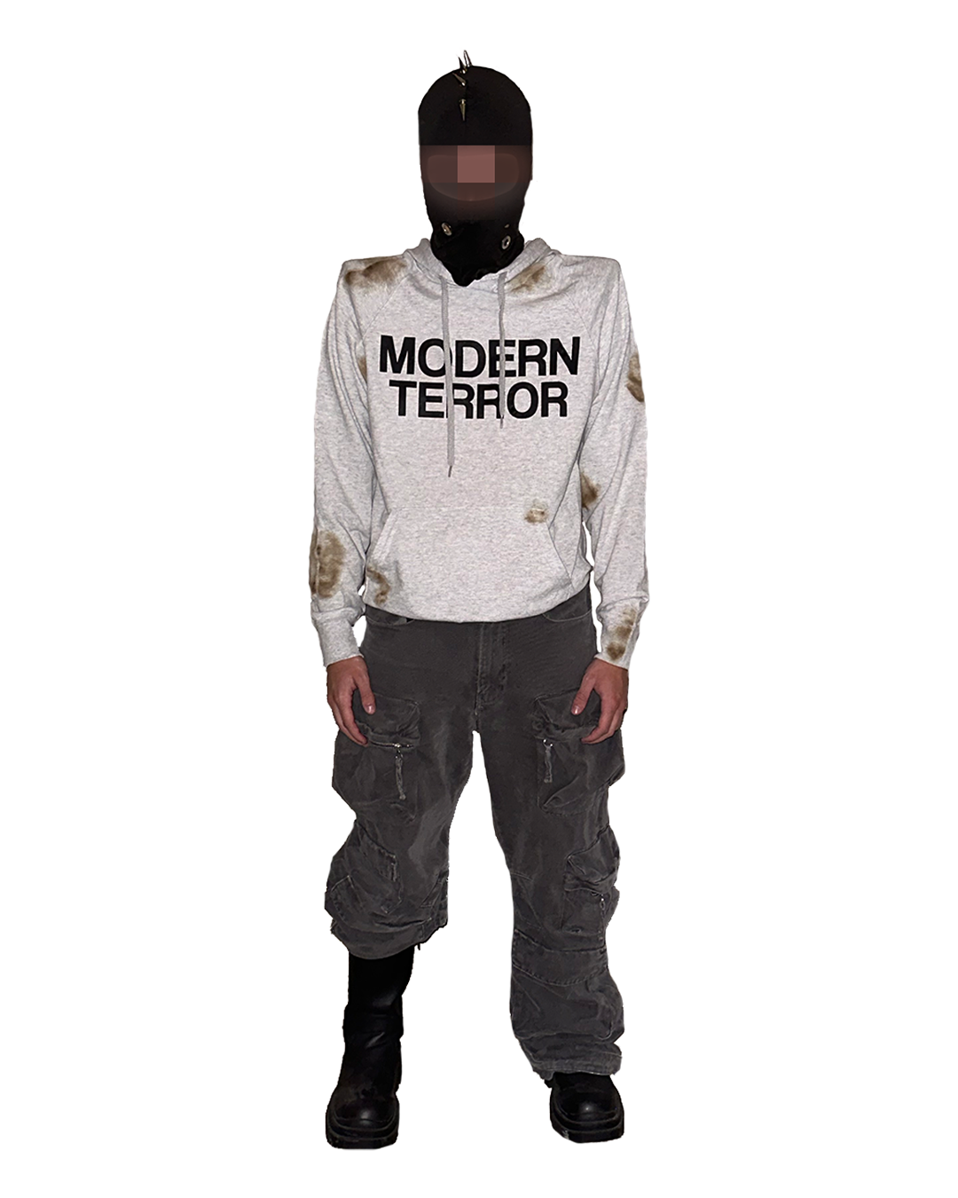 "MODERN TERROR" BURNED HOODIE