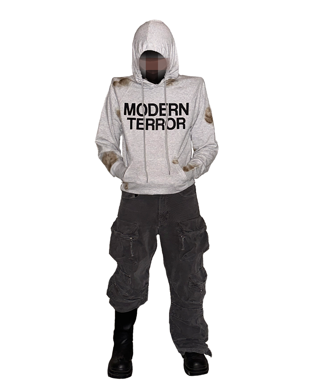 "MODERN TERROR" BURNED HOODIE